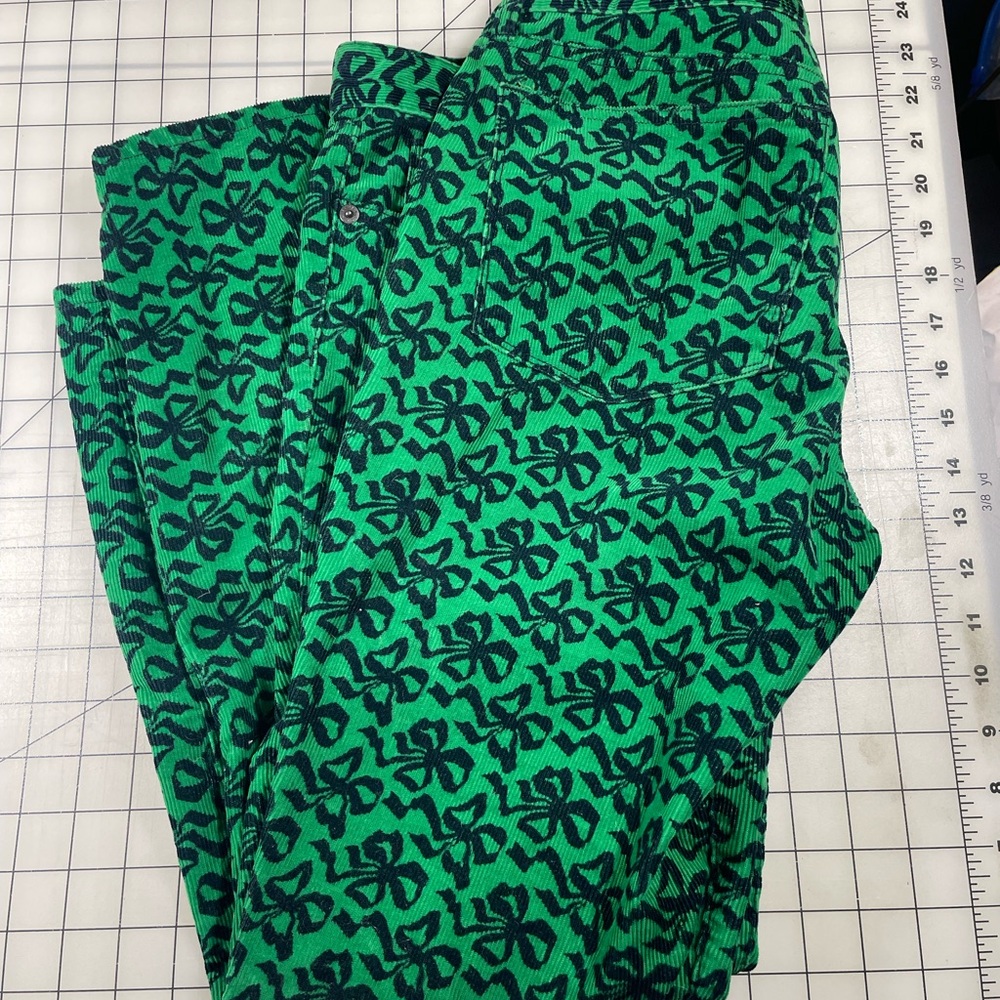 J Crew Toothpick Cords in Bow Print